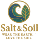 Site Logo Ocean waves and Leaves that represents the brand Salt and Soil
