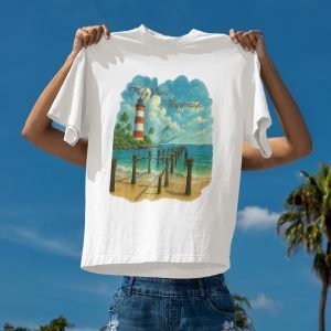 Truly Yours, Alappuzha oversized premium unisex T-shirt by Salt and Soil featuring Kerala’s lighthouse and backwater-inspired art on soft cotton fabric.