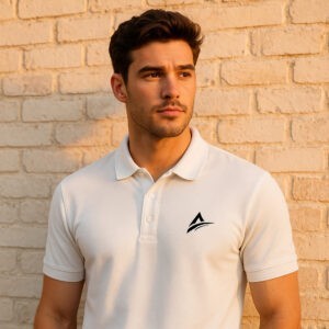 Apex Men’s White Polo T-Shirt