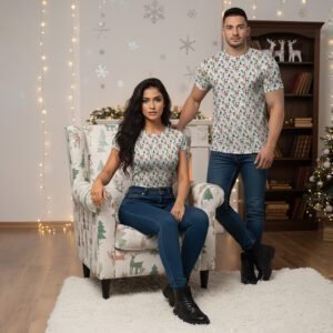 Reindeer Forest Christmas Tee – Unisex Holiday Edition