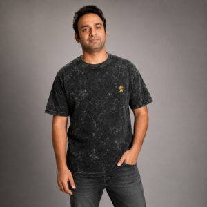 The Wildcrest Acid Wash Oversized Tee Charcoal